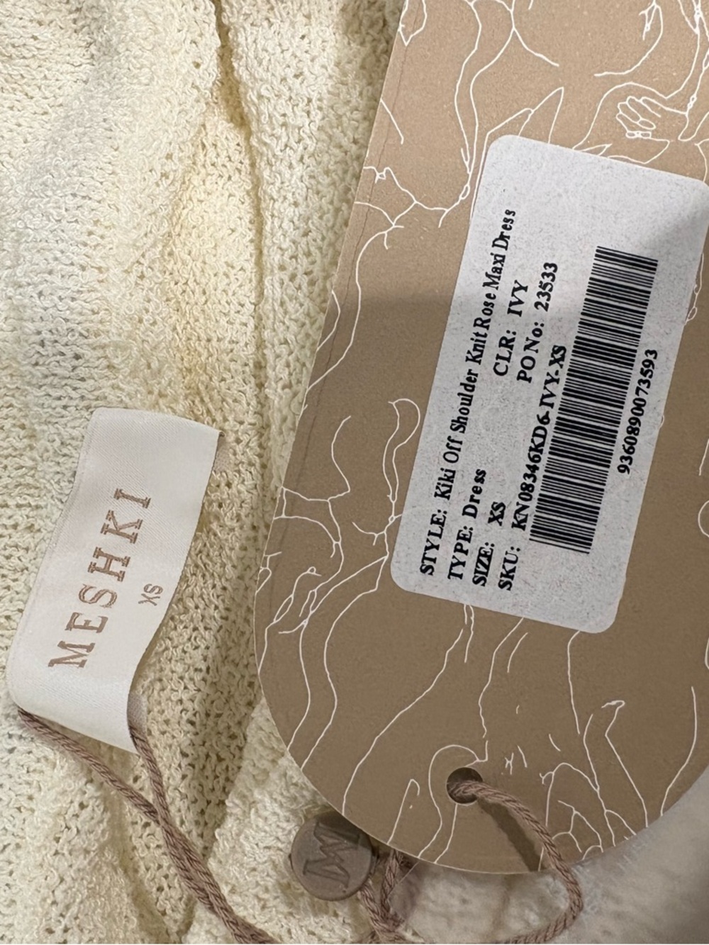 Meshki Kiki Off-Shoulder Maxi Dress in Ivory - Picture 5 of 5